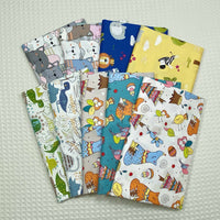 HKM-416531 Cotton Twill Quilt Cover with Cartoon Plant and Animal Prints - Multiple Colors Available