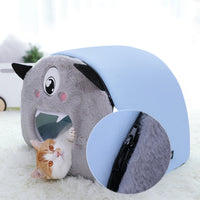 HKM-4166589 Round Detachable Plush Cat Nest - Cute Cartoon Design for Comfortable Pet Resting
