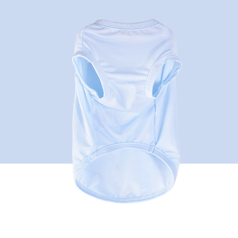 HKM-4166717 Cool Summer Cotton Vest for Small to Large Dogs in Blue, Pink, and Floral Options