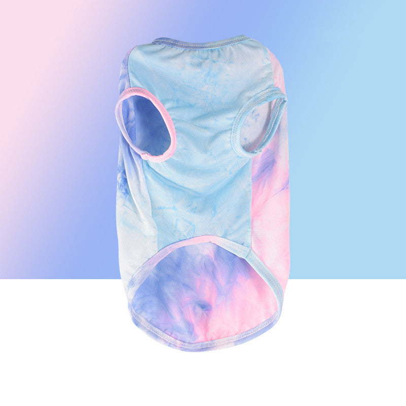 HKM-4166717 Cool Summer Cotton Vest for Small to Large Dogs in Blue, Pink, and Floral Options