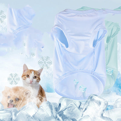 HKM-4166717 Cool Summer Cotton Vest for Small to Large Dogs in Blue, Pink, and Floral Options