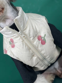 HKM-4167101 Warm Cherry Vest for Dogs - Polyester Fashion Dog Clothes for Autumn and Winter