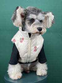 HKM-4167101 Warm Cherry Vest for Dogs - Polyester Fashion Dog Clothes for Autumn and Winter