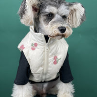 HKM-4167101 Warm Cherry Vest for Dogs - Polyester Fashion Dog Clothes for Autumn and Winter