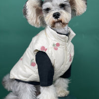 HKM-4167101 Warm Cherry Vest for Dogs - Polyester Fashion Dog Clothes for Autumn and Winter