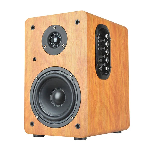 HKM-416723 Wooden Hi-Fi Bookshelf Speaker with Bluetooth, USB & SD Card Slot, 100W Power Amplifier and Remote Control