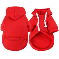 HKM-4167613 Zipper Pocket Hoodie for Small to Medium Dogs - Casual Polyester Sweatshirt in Multiple Colors