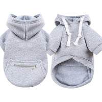HKM-4167613 Zipper Pocket Hoodie for Small to Medium Dogs - Casual Polyester Sweatshirt in Multiple Colors