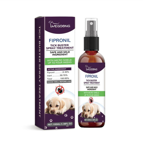 HKM-416787 Pet Bug Spray with Mild Ingredients - 100ml, Formulated with Fipronil, Mint Leaf, Honeysuckle, and Pepper Extracts