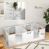 HKM-4167997 Double Room Design Whelping Box with Washable Pad for Small Dogs