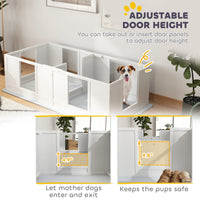 HKM-4167997 Double Room Design Whelping Box with Washable Pad for Small Dogs