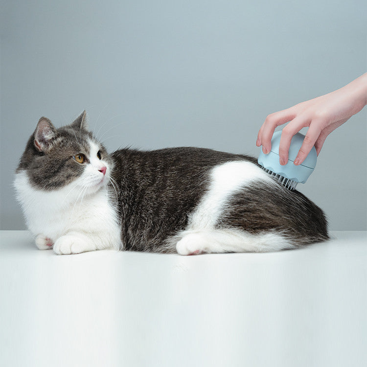 HKM-4168125 Floating Massage Pet Needle Comb for Cats ¨C Soft Silicone Hair Cleaning Brush