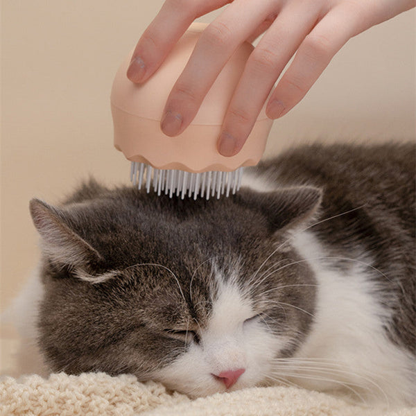HKM-4168125 Floating Massage Pet Needle Comb for Cats ¨C Soft Silicone Hair Cleaning Brush