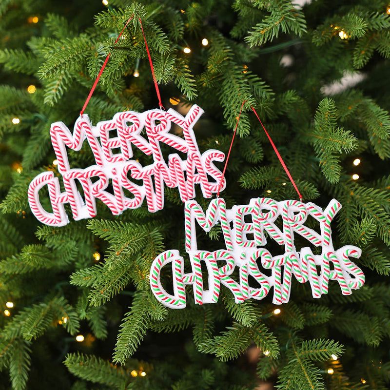 HKM-416851 Exquisite Polymer Clay Christmas Tree Ornaments with Merry Christmas Letter Plates