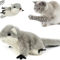 HKM-4169789 Rechargeable Interactive Cat Kicker Toy with Realistic Squirrel Sound and Motion Sensor, Soft Catnip Plush for Playful Kittens