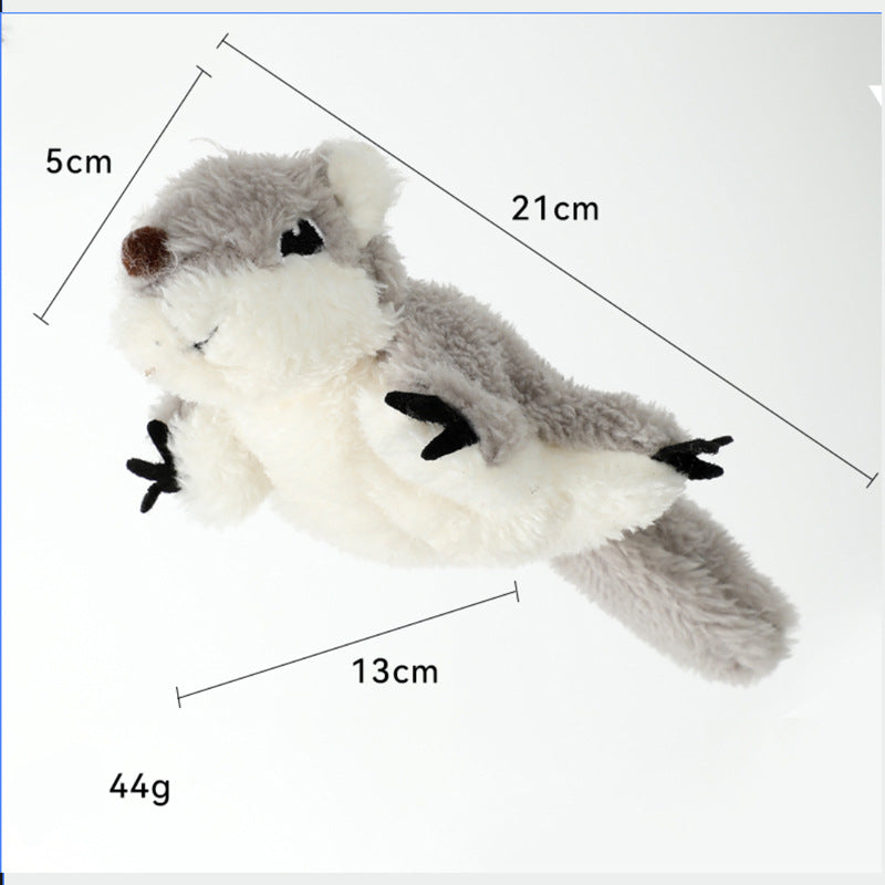 HKM-4169789 Rechargeable Interactive Cat Kicker Toy with Realistic Squirrel Sound and Motion Sensor, Soft Catnip Plush for Playful Kittens