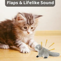 HKM-4169789 Rechargeable Interactive Cat Kicker Toy with Realistic Squirrel Sound and Motion Sensor, Soft Catnip Plush for Playful Kittens