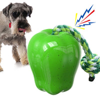 HKM-4170941 Apple Shaped Molar Dog Toy - Squeaky & Outdoor Versions in Green and Red