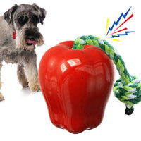 HKM-4170941 Apple Shaped Molar Dog Toy - Squeaky & Outdoor Versions in Green and Red