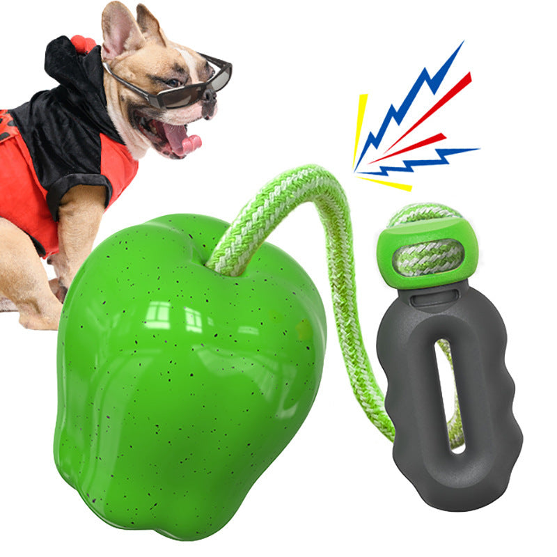 HKM-4170941 Apple Shaped Molar Dog Toy - Squeaky & Outdoor Versions in Green and Red