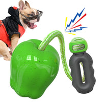 HKM-4170941 Apple Shaped Molar Dog Toy - Squeaky & Outdoor Versions in Green and Red