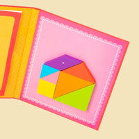 HKM-417171 Montessori Magnetic Tangram Puzzle - 3D Wooden Shape Building Blocks for Kids Learning
