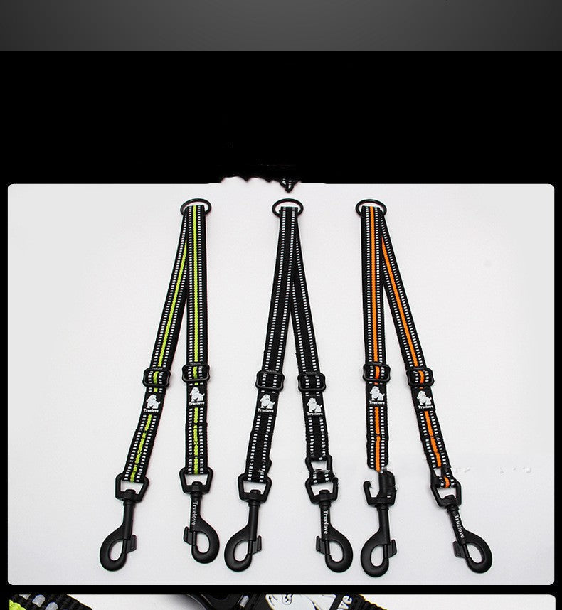 HKM-4172093 Double-Headed Nylon Dog Leash for Outdoor Use - Multiple Sizes Available