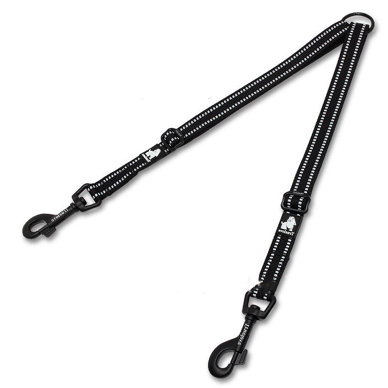 HKM-4172093 Double-Headed Nylon Dog Leash for Outdoor Use - Multiple Sizes Available