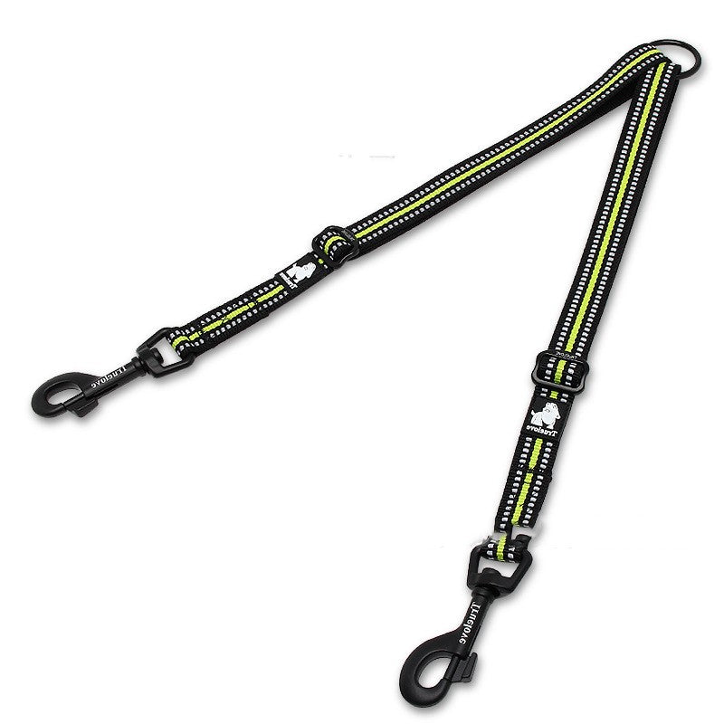HKM-4172093 Double-Headed Nylon Dog Leash for Outdoor Use - Multiple Sizes Available