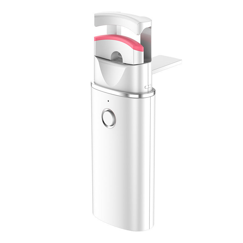 HKM-417299 Portable Rechargeable Eyelash Curler with Manual and Charging Cable - White
