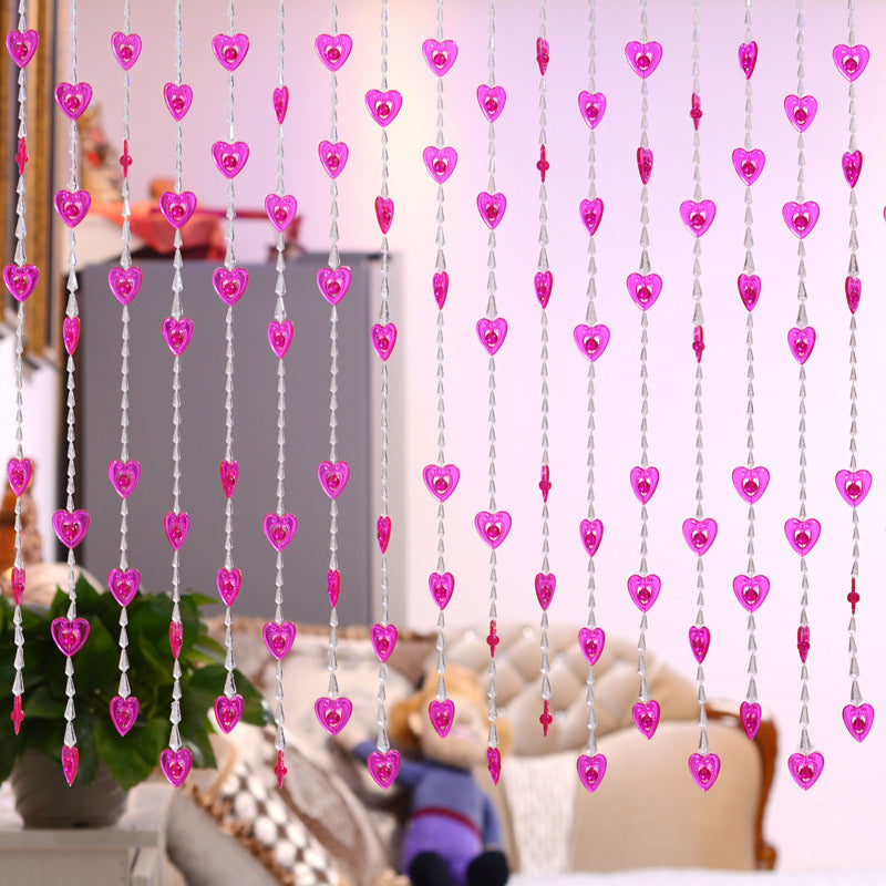 HKM-417427 Heart Shaped Acrylic Bead Curtain for Home Decoration - Versatile Size Options for Any Room