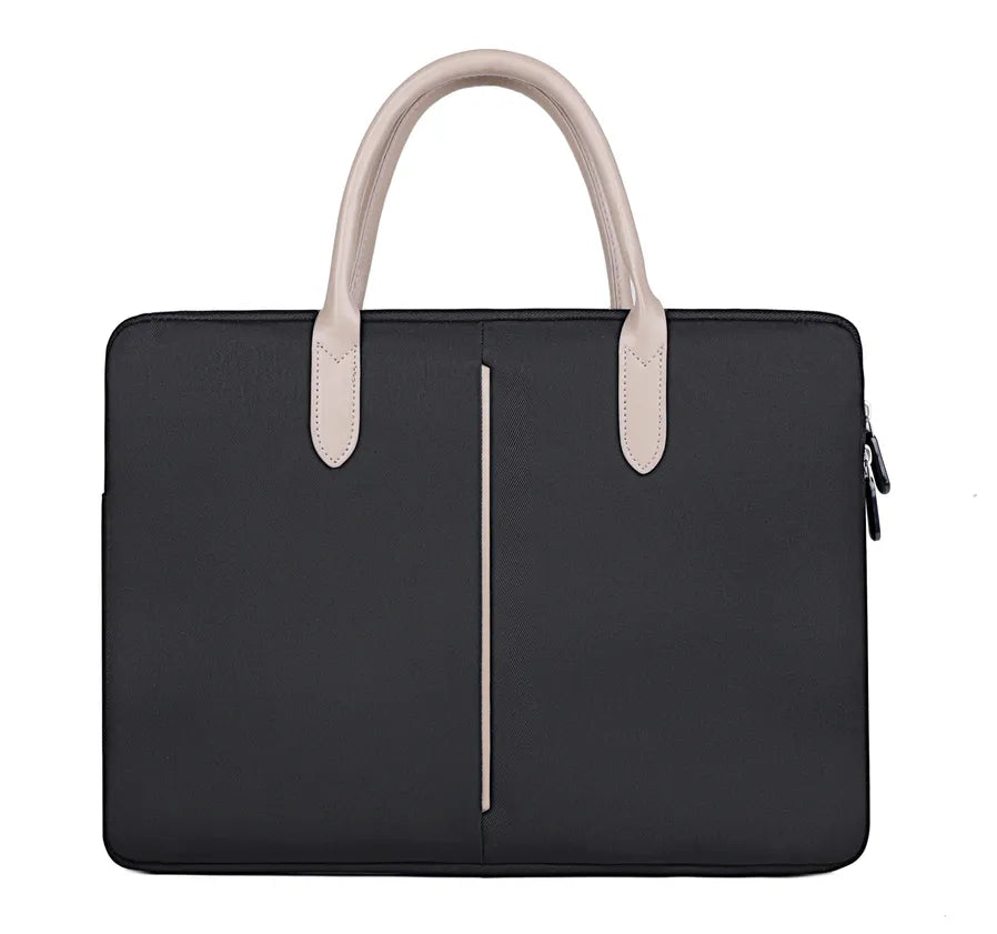 HKM-417427 Transparent PVC Document Tote Bag with Black Logo for Women’s Laptops