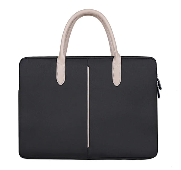 HKM-417427 Transparent PVC Document Tote Bag with Black Logo for Women’s Laptops