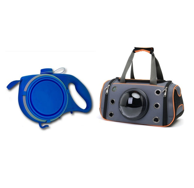HKM-4174525 Portable Pet Space Capsule Carrier - Durable Oxford Fiber with Breathable Mesh for Cats and Small Dogs