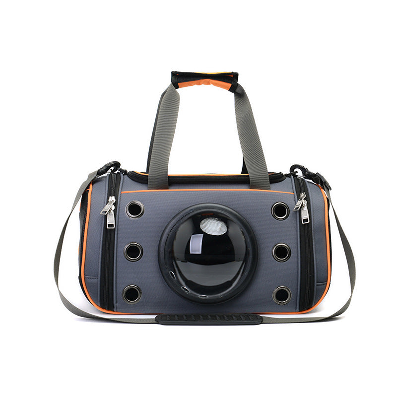 HKM-4174525 Portable Pet Space Capsule Carrier - Durable Oxford Fiber with Breathable Mesh for Cats and Small Dogs