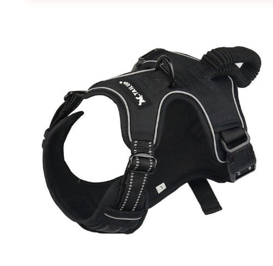 HKM-417747 Reflective Double Stack Chest Strap for Pets - Explosion-Proof, Wear-Resistant Fabric, Sizes S-XL, Multiple Colors Available