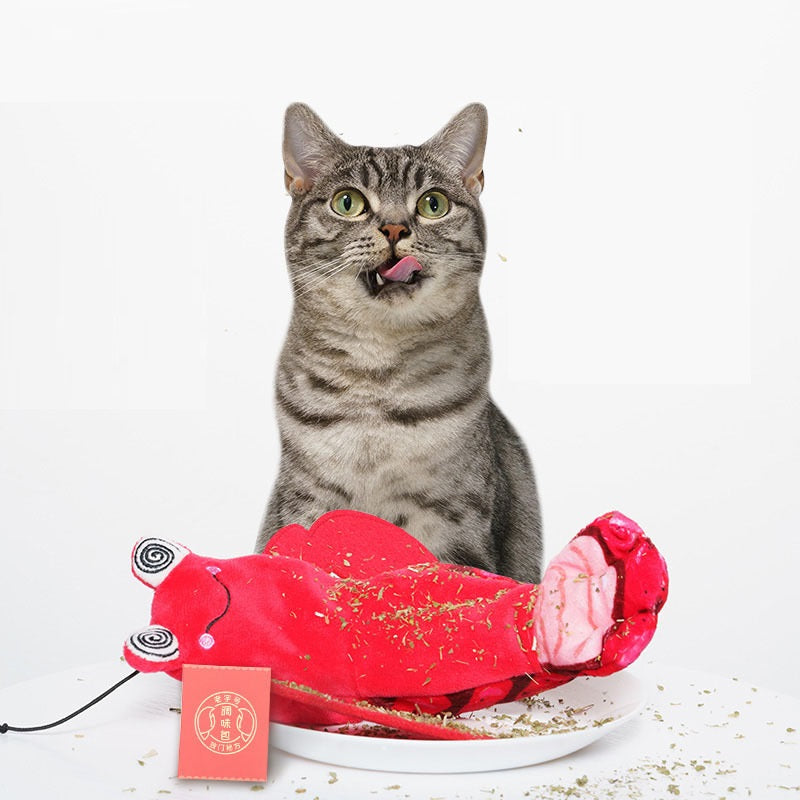 HKM-4177725 Intelligent Start Stop Automatic Plush Cat Toys - Pipi Shrimp & Lobster Design
