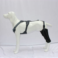 HKM-4177853 Adjustable Dog Thigh Protective Sleeve with Metal Support for Postoperative Care - Black