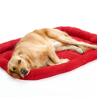HKM-4178109 Velvet Pet Cushion in Dark Blue and Red