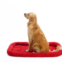 HKM-4178109 Velvet Pet Cushion in Dark Blue and Red
