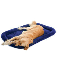 HKM-4178109 Velvet Pet Cushion in Dark Blue and Red