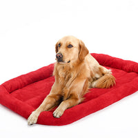 HKM-4178109 Velvet Pet Cushion in Dark Blue and Red