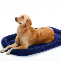 HKM-4178109 Velvet Pet Cushion in Dark Blue and Red