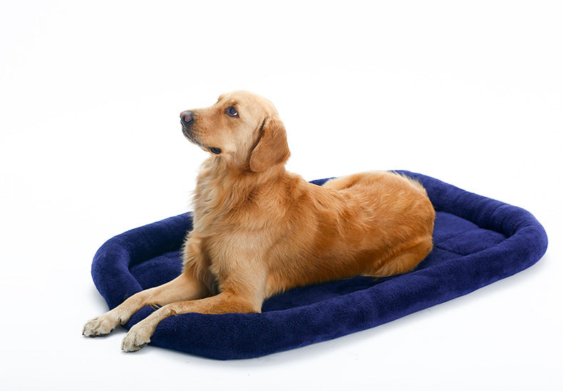 HKM-4178109 Velvet Pet Cushion in Dark Blue and Red