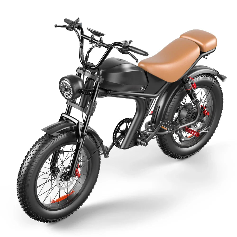 HKM-417811 20 Inch Electric Fatbike with 1000W Motor, 48V 20Ah Battery, 7 Speed Gears, and Disc Brakes