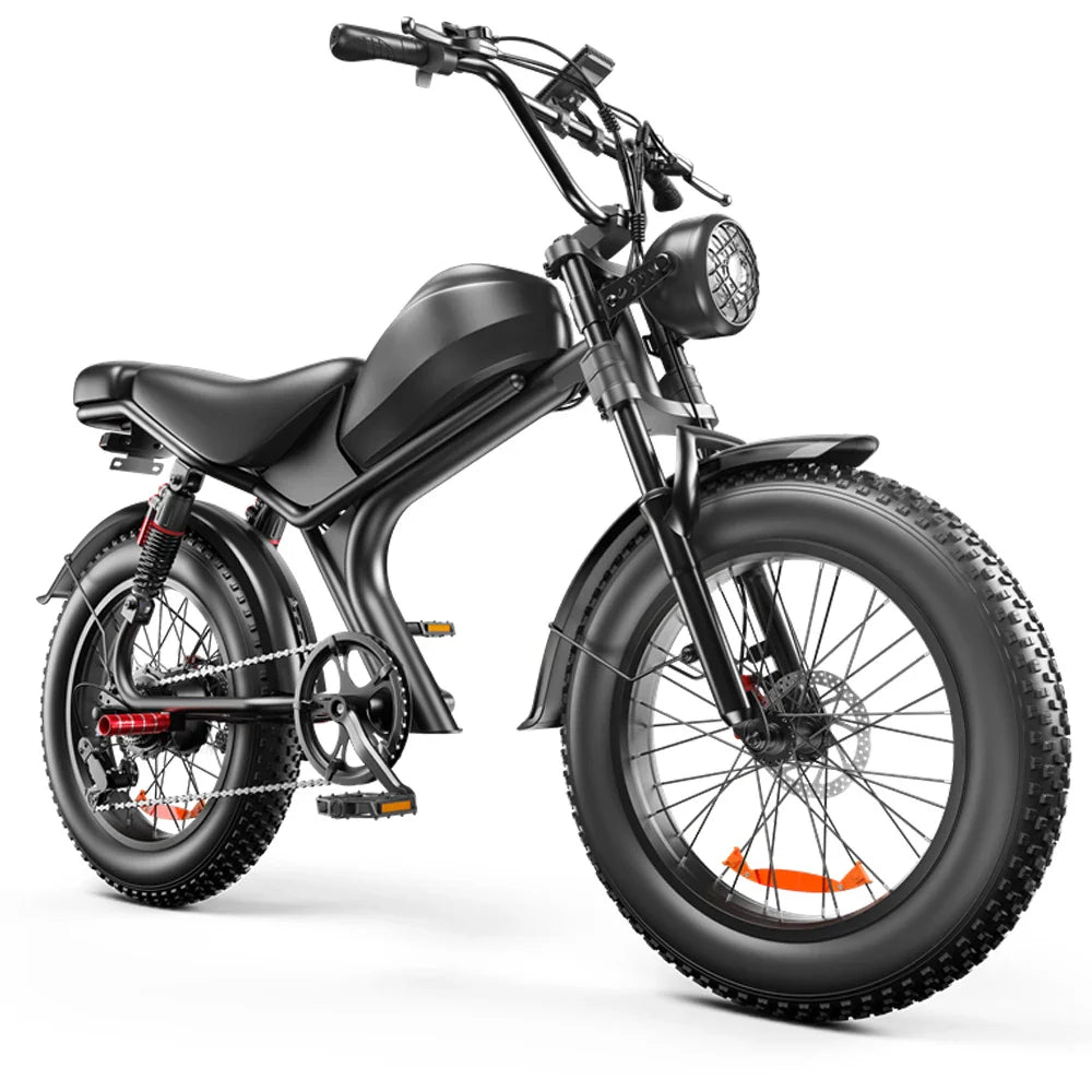 HKM-417811 20 Inch Electric Fatbike with 1000W Motor, 48V 20Ah Battery, 7 Speed Gears, and Disc Brakes