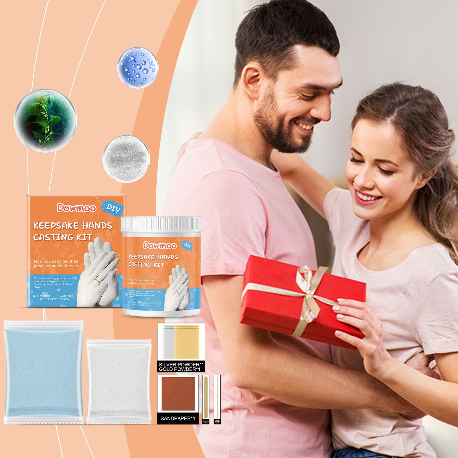 HKM-417811 3D Hand Mold Gypsum Production Kit with Clay Sculpture Materials