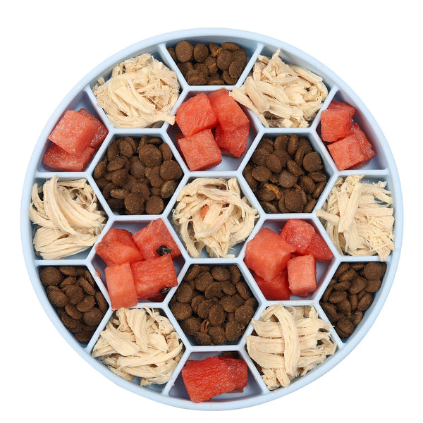 HKM-4178237 Silicone Honeycomb Anti-Choke Eating Bowl - Dishwasher Safe, Temperature Resistant