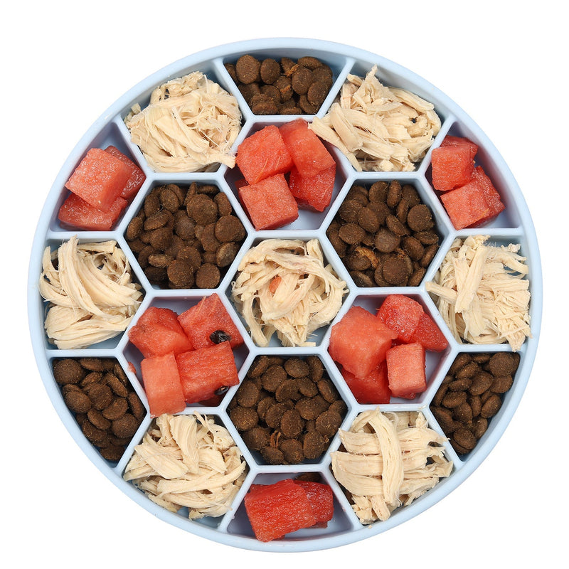 HKM-4178237 Silicone Honeycomb Anti-Choke Eating Bowl - Dishwasher Safe, Temperature Resistant