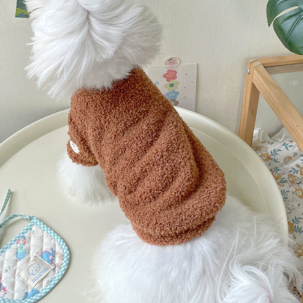 HKM-4178621 Double-Sided Cloud Velvet Thickened Fluffy Jacket for Pets - Available in Multiple Colors and Sizes